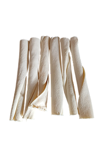 6 Unidades Osso de Couro Bovino Petisco Mastigável Tipo Twist - 12cm
