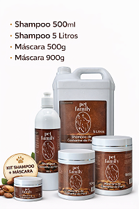 CASTANHA DO PARÁ: Shampoo e Máscara Hidratação Pet Family - escolha a variação