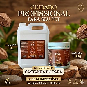CASTANHA DO PARÁ: Shampoo e Máscara Hidratação Pet Family - escolha a variação
