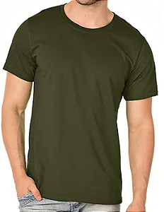 Camiseta de Algodão Premium Verde Militar