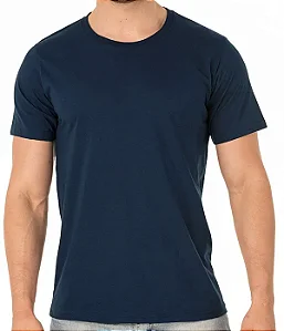 Camiseta de Algodão Premium Azul Marinho