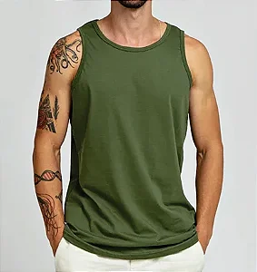 Regata de Algodão Premium Verde Militar