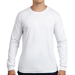 Camiseta Manga Longa de Algodão Premium Branca