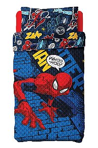 Kit Colcha Bouti Homem Aranha Lepper c/ porta travesseiro