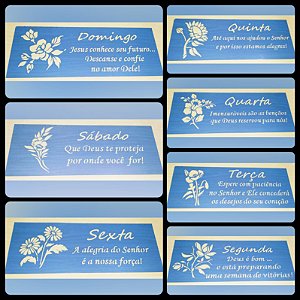 SRA-655 KIT SEMANINHA FLORES COM FRASES EVANGELICAS - 14X36 CADA FAIXA