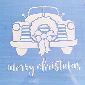 SRA-667 CARRO COM GUIRLANDA DE NATAL - 24X24