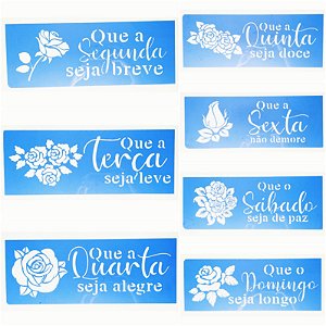 SRA-775 SEMANINHA DE ROSAS - KIT COM 7 STENCILS