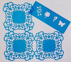 SRA-797 - BARRADO COM FLORES E BORBOLETA - 25x25