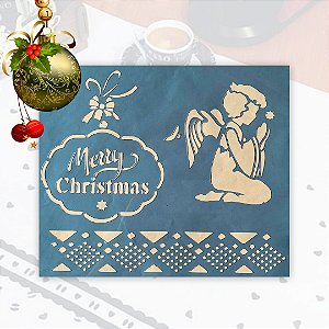 SRA-1007 - ANJINHO E PLACA MERRY CHRISTMAS - 24x29