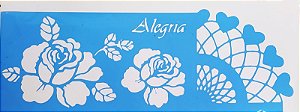 SRA-1030 - ALEGRIA - ROSA PARA TOALHA COM MODURA E FRASE - 14x37
