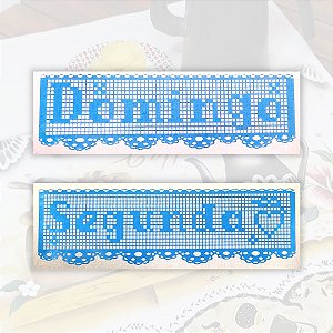 SRA-1034 - SEMANINHA DE CROCHÊ - KIT COMPLETO COM 7 ESTÊNCILS