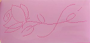 SRA-1100 FALSO BORDADO PONTO CRUZ FRASE FÉ E ROSA - 15X33