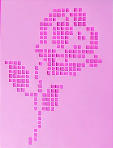 SRA 1111- FALSO BORDADO PONTO CRUZ ROSA TOALHA LAVABO