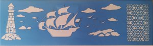 SRA-1144 - PAISAGEM BARCO PARA TOALHA 1