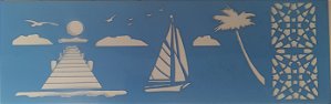 SRA-1146 - PAISAGEM BARCO PARA TOALHA 3