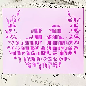 SRA-1161 - FALSO  BORDADO PONTO CRUZ PASSARINHOS COM ROSA
