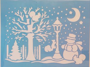 SRA-1186 - PAISAGEM BONECO DE NEVE E ESQUILOS