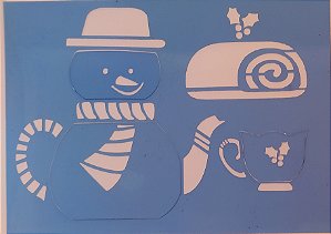 SRA-1190 - BULE BONECO DE NEVE COM XICARA E ROCAMBOLE