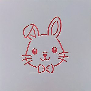 SRA-1260 STENCIL PARA BISCOITO COELHO COM GRAVATA