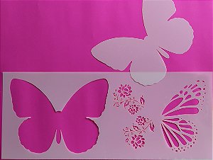 SRA-1294 - BORBOLETA COM FLORES SOBREPOSIÇÃO
