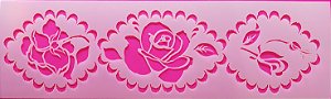 SRA-1333 - MOLDURA PARA TOALHAS - BORDADO COM ROSAS