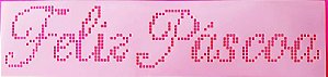 SRA-1340 BORDADO PONTO CRUZ FRASE FELIZ PASCOA - 31X7