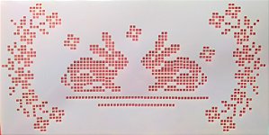 SRA-1341 BORDADO PONTO CRUZ COELHOS - 29X15