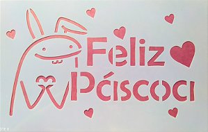 SRA-1355 PÁSCOA FLORK FRASE FELIZ PASCOA - 29X18