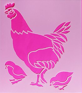 SRA-1374 - STENCIL PARA TAPETES - GALINHA
