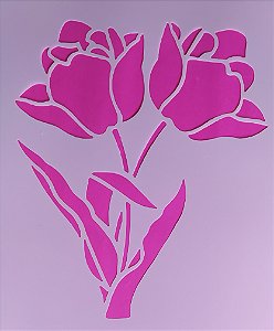 SRA-1379 - STENCIL PARA TAPETES - TULIPAS