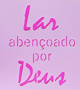 SRA-1390 - FRASE PARA TAPETES - LAR ABENÇOADO POR DEUS