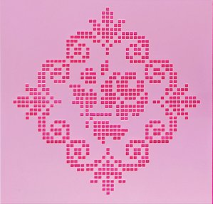 SRA-1586- BORDADO PONTO CRUZ MOLDURA ARABESCOS E ROSA - COLEÇÃO 2025