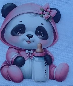 ADR-039 - URSINHA PANDA ROSA COM MAMADEIRA - ADESIVO DTF