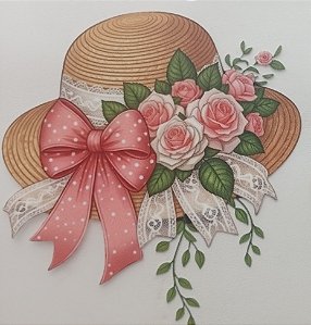 ADR-22 - CHAPÉU LAÇO ROSA - ADESIVO DTF