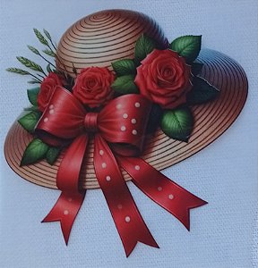 ADR-042- CHAPEU LAÇO VERMELHO - ADESIVO DTF