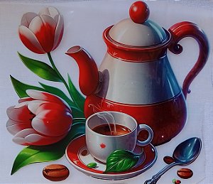 ADR-055 - BULE BRANCO E VERMELHO COM TULIPAS -ADESIVO DTF