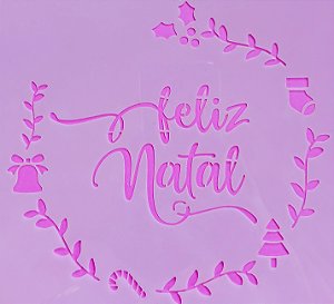 SRA-1692 - FRASE FELIZ NATAL COM MOLDURA - NATAL 2025