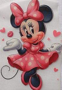 ADR-064 - MINNIE COM CORAÇÕES -ADESIVO DTF