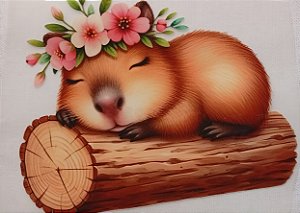 ADR-073 - CAPIVARA DORMINDO - ADESIVO DTF