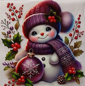 ADR- 098 -'BONECO DE NEVE LILAS - ADESIVOS DTF