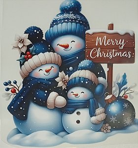 ADR-102 - 03 BONECOS DE NEVE - ADESIVO DTF