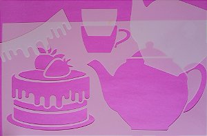 SRA-1717 - BULE e BOLO COM MORANGOS