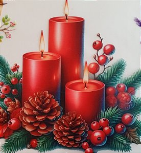 ADR-122 - VELAS NATALINAS VERMELHAS - ADESIVOS DTF