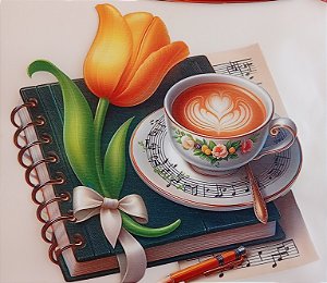 ADR-127 - XICARA E TULIPAS - ADESIVOS DTF