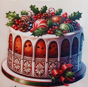 ADR-133 - BOLO DECORADO NATAL - ADESIVOS DTF