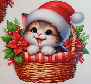 ADR-140-GATINHO NOEL - ADESIVOS DTF