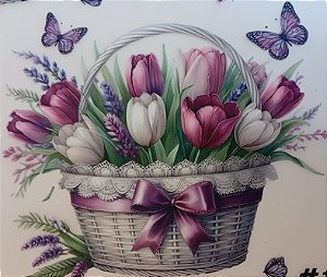 ADR-146 - CESTA COM TULIPAS - ADESIVOS DTF