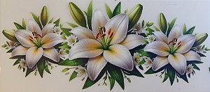 ADR-150 - LIRIOS BRANCOS PARA TOALHA - ADESIVO DTF
