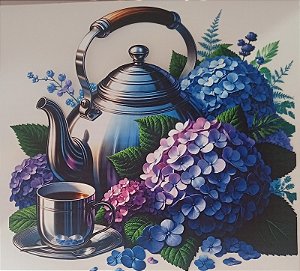 ADR-282 - CHALEIRA INOX COM HORTENSIAS