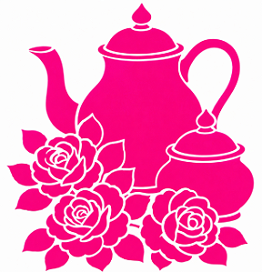 SRA-1842 - BULE AÇUCAREIRO E ROSA - COLEÇÃO CASA CHA E FLORES